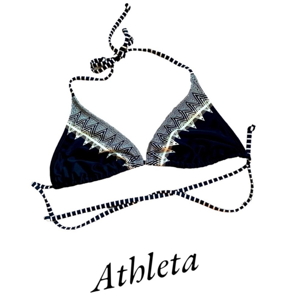 ATHLETA Black Tribal Print Bikini Top Medium